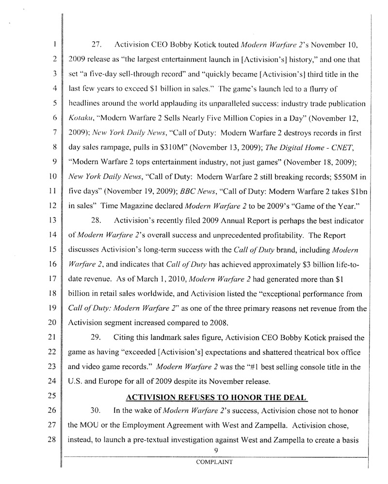 Illustration for article titled Ousted Infinity Ward Founders' Lawsuit Against Activision (The Court Documents)
